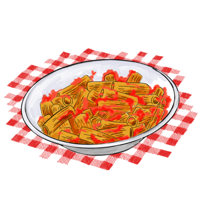 Grafik einer mit Pasta gefüllten Schüssel